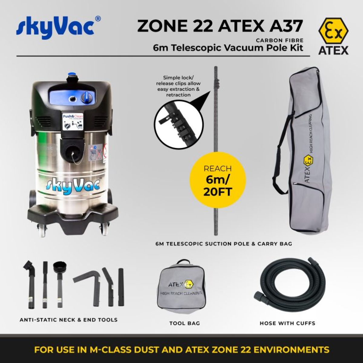 Item skyVac Atex A37 kit 9m Suction section with safety