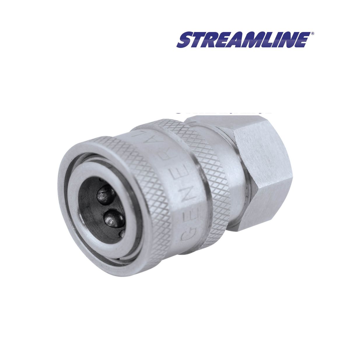 Item 1/4" female quick connector in high pressure stainless steel, with 1/4" female thread