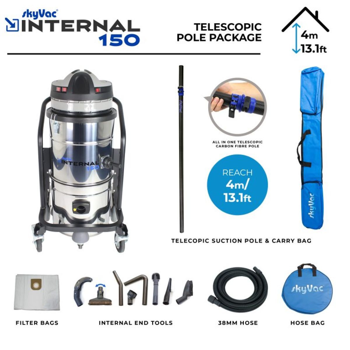 Item skyVac Internal 150 kit 12m interlocking suction sections