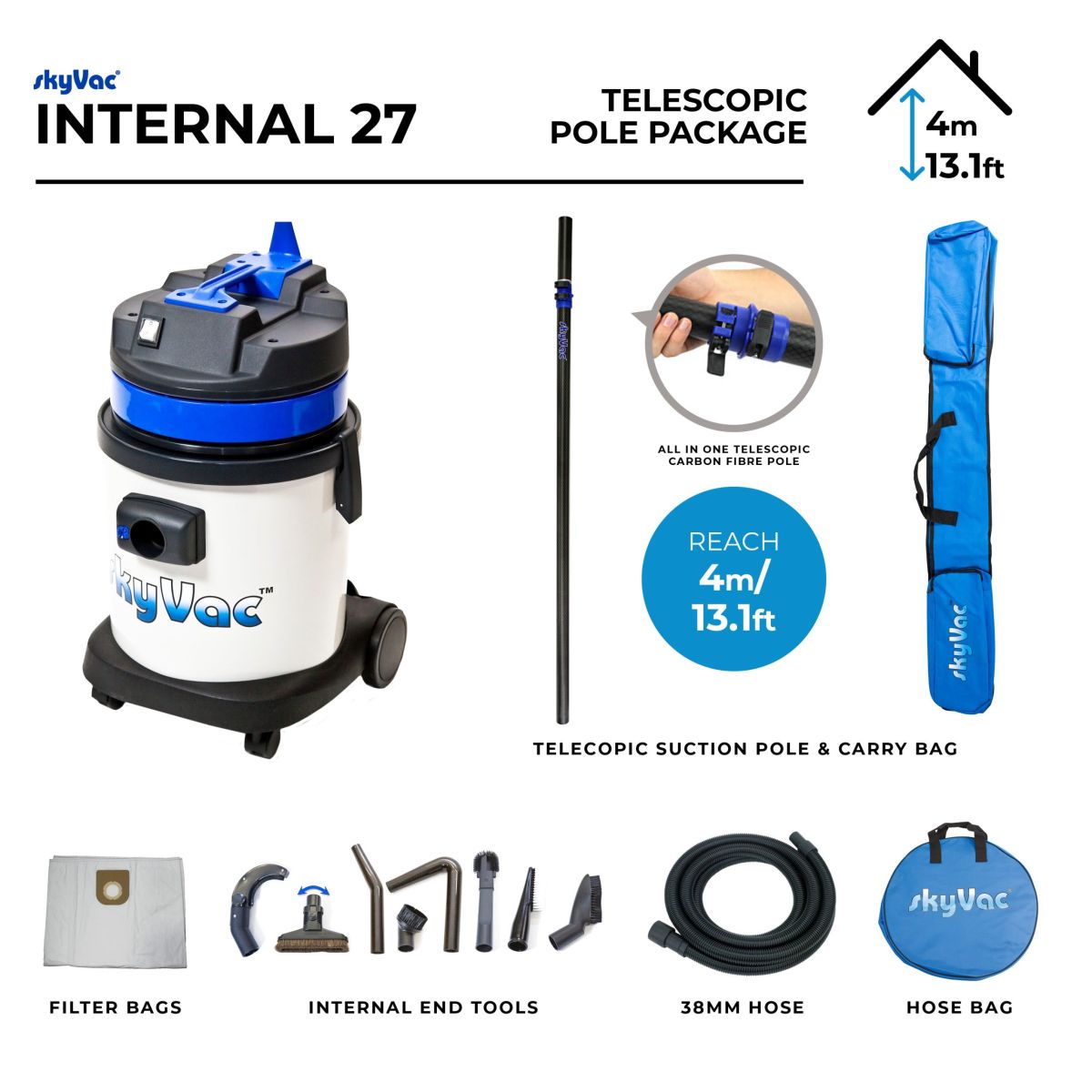 Item skyVac Internal 27 kit 12m interlocking suction sections