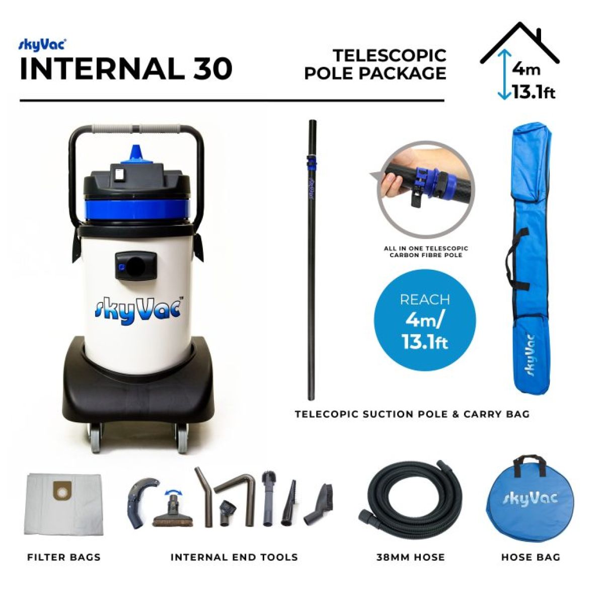 Item skyVac® Internal 30 kit 6m interlocking suction sections