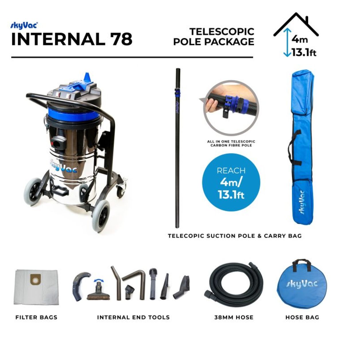 Item skyVac Internal 78 kit 9m / interlocking suction sections
