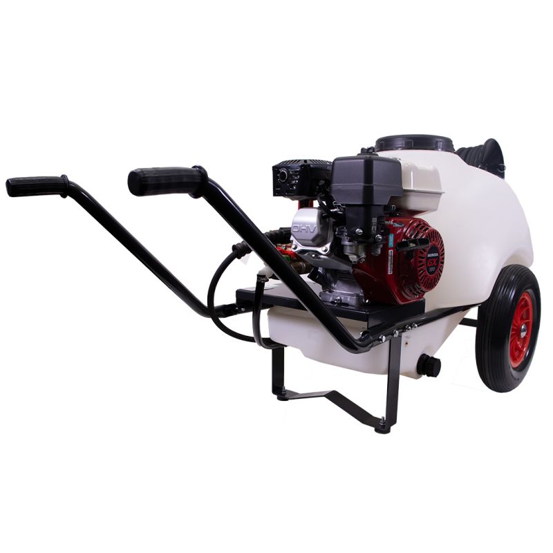 120L wheelbarrow-mounted high-pressure cleaner with Honda engine 12 L/min 150 bars with 15 m hose reel