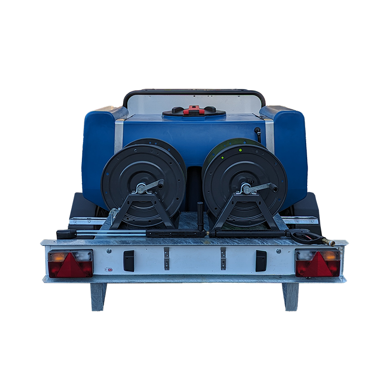 high pressure hot water trailer 800 liters 16 l/min, 200 bars