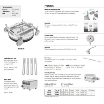 Mosmatic DR-520 Roof Cleaner - G1/4F - 500 bar